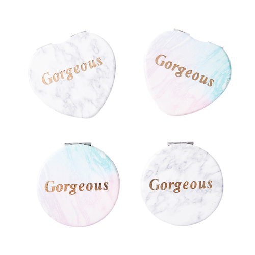 Marble Print Design Leather Compact Mirrors