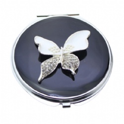 White Butterfly Compact Mirror