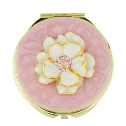 Pink Flower Compact Mirror