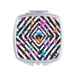 Optical Art Print Epoxy Compact Mirror