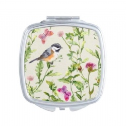 Spring Bird Print Epoxy Compact Mirror