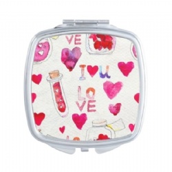 Heart Pattern Epoxy Compact Mirror