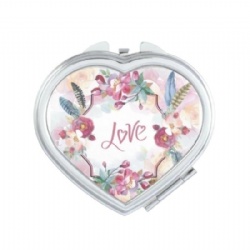 Floral Botanical Pattern Epoxy Compact Mirror