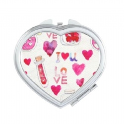 Heart-shaped LOVE Theme Epoxy Compact Mirror