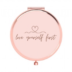 Rose Golden Engraved Compact Mirror