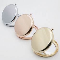 65mm Silver/Gold/Rose Gold Plated Compact Mirror