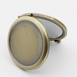 70mm Round Anti Brass Plain Compact Mirror