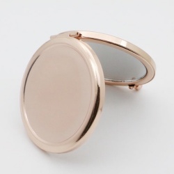70mm Round Rose Gold Plain Compact Mirror