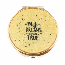 My Dream Comes True Inspirational Glitter Compact Mirror