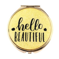 Hello Beautiful Fancy Compact Mirror