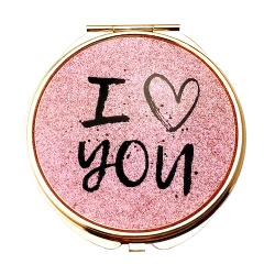 I LOVE YOU Glitter Compact Mirror - Valentine's Day Gifts