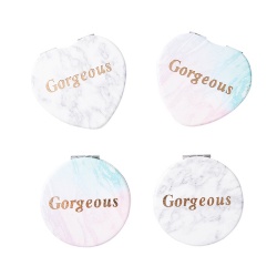 Marble Print Design Leather Compact Mirrors