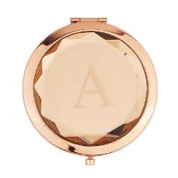 Champagne Color Gold Compact Mirror - Engraved A-Z Gifts