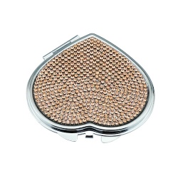 Topaz Crystal Heart-shaped Compact Mirror