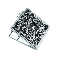 Black Crystal Square Compact Mirror
