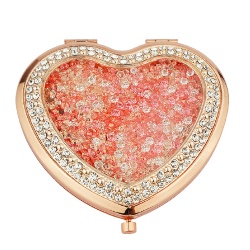 Crystal Shaker Heart Compact Mirror