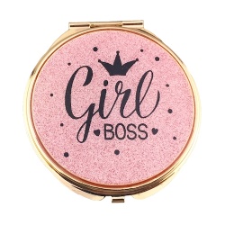 Girl Boss Fancy Golden Plated Compact Mirror